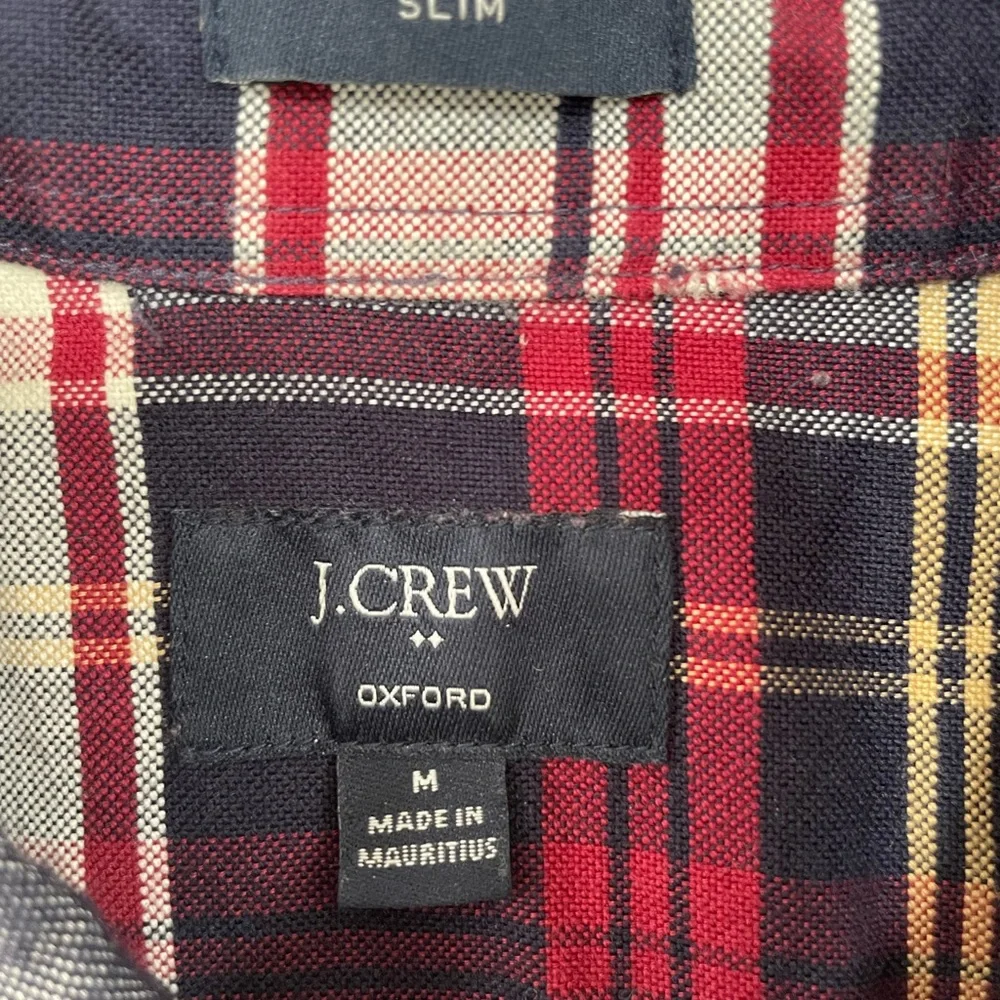 J. CREW SLIM‎ FIT OXFORD PLAID LONG SLEEVE BUTTON M